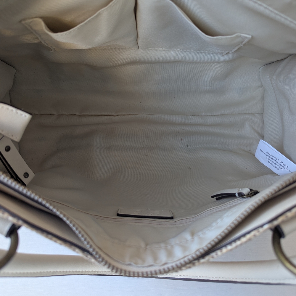 FRYE AND CO. Cream and Natural Woven Satchel - Picture 11 of 15